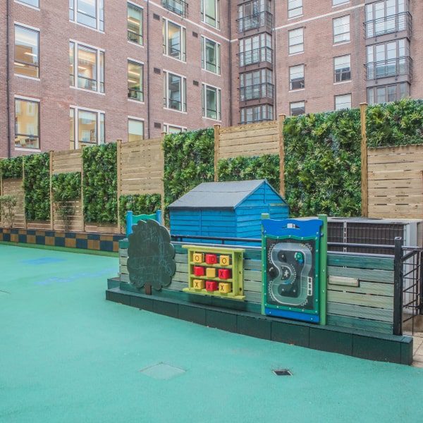 Urban nursery using artificial living walls as privacy screens