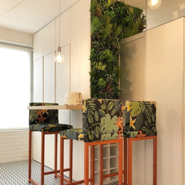 Bespoke artificial green wall in kitchen