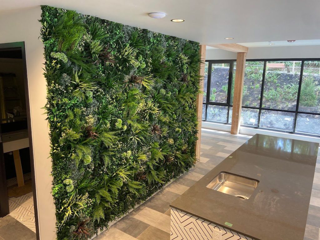 artificial green wall in office space