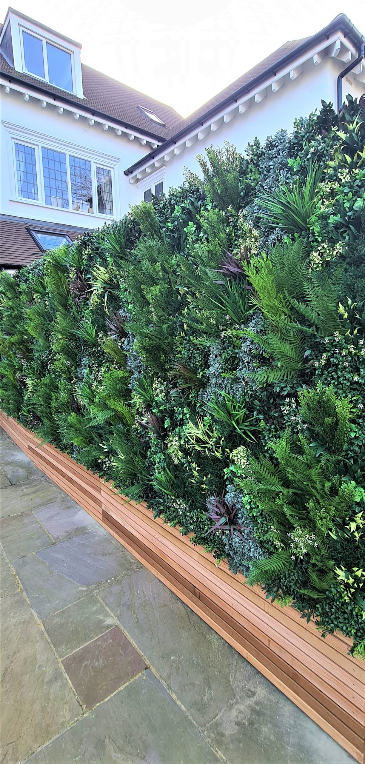 a green wall installation on a fence