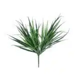 An Artificial Plants, Foliage & Greenery display features a green plant with long, slender leaves pointing upwards and outwards against a white background.