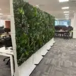 installation d'une cloison modulaire interne de bureau à l'aide de panneaux muraux verts