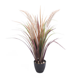 A realistic artifiicial grass plant with copper blades and feathers